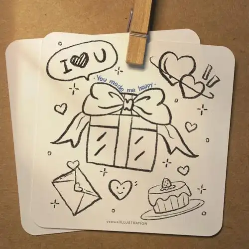 78简笔画79爱你的小礼物79附过程