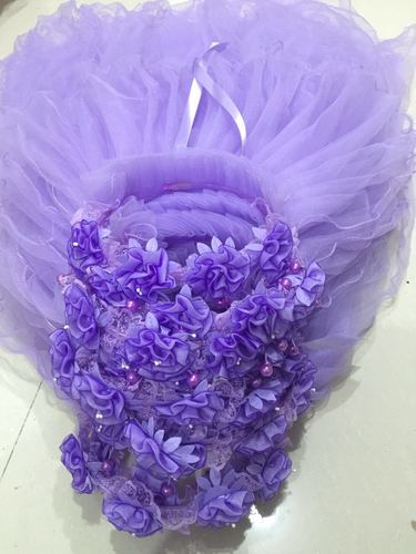 儿童头纱皇冠头纱花环七彩大蝴蝶结公主花童皇冠披纱头饰演出花环