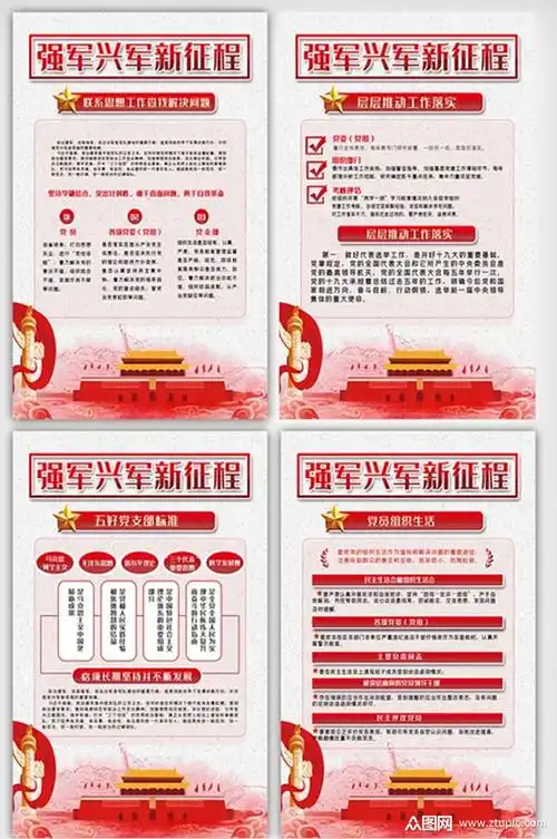强军兴军内容宣传挂画展板设计素材
