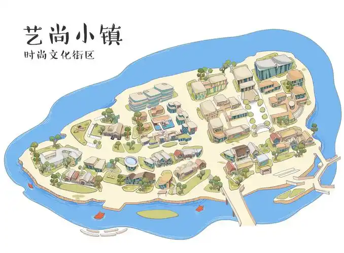《艺尚小镇》手绘地图设计