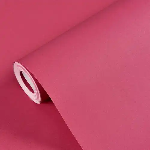 红色大红复古深红色墙纸纯色卧室客厅家用电视无纺布墙纸