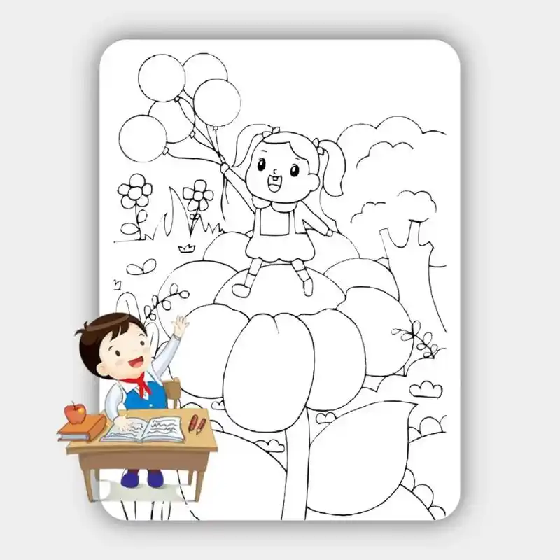 六一儿童节涂色画素材可打印涂色模板 #家长收藏 #手抄报模板 - 抖音