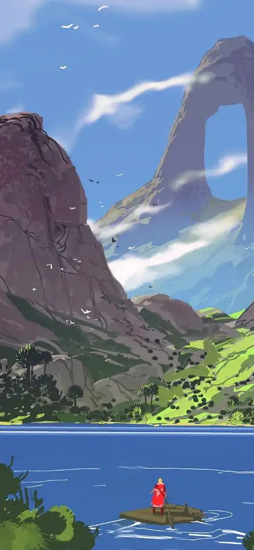 唯美手绘风景插画高清手机壁纸