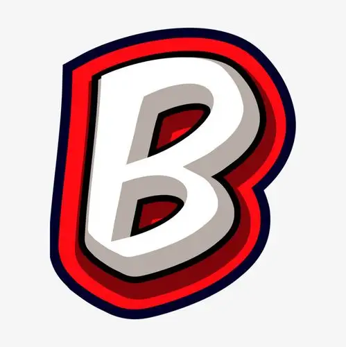 创意卡通装饰英文字母手绘字母b