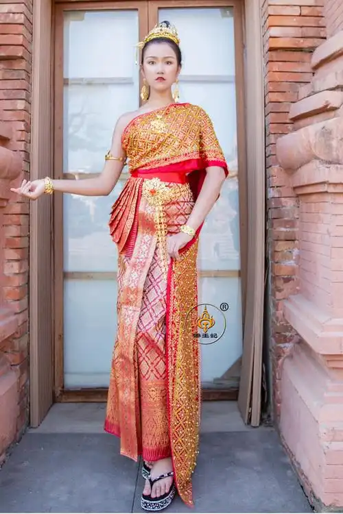 傣王妃服饰泰国传统服装套装傣族泼水节盛装迎宾民族服装