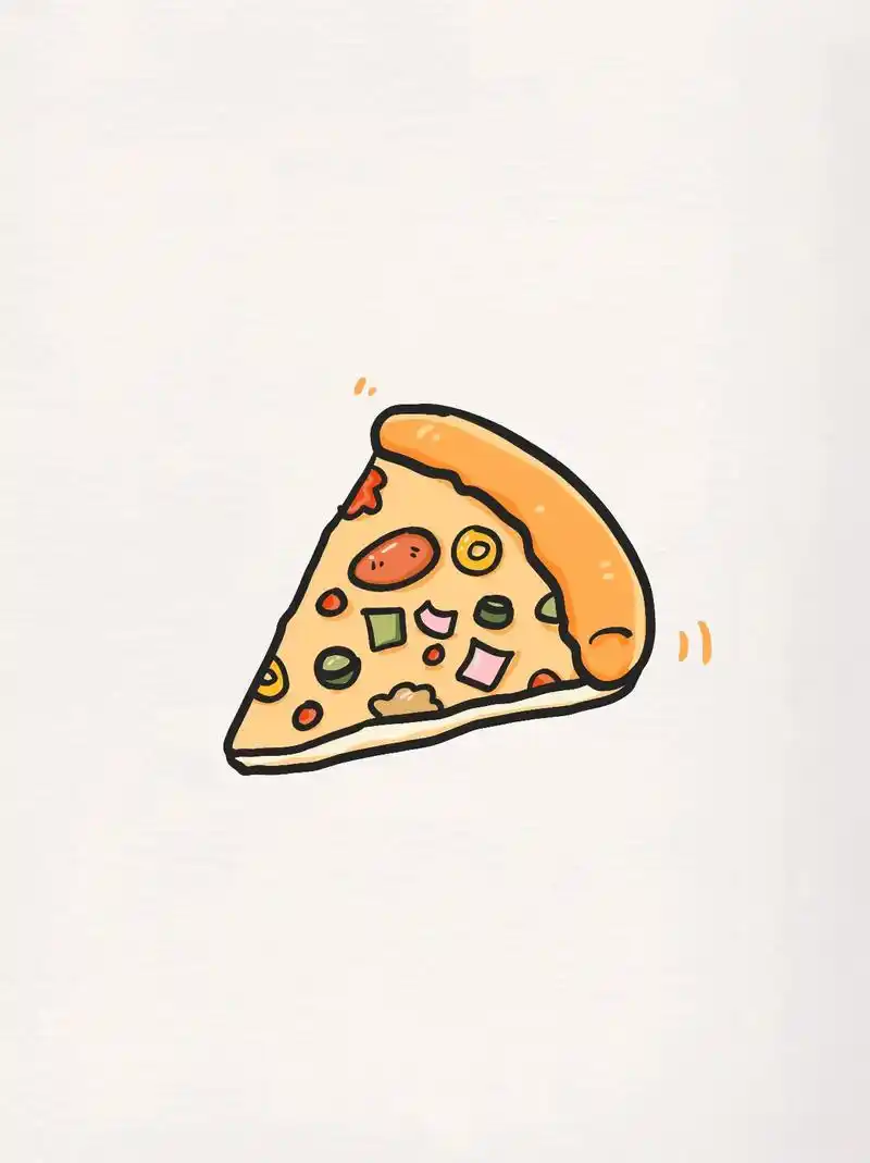 披萨简笔画.#简笔画 #儿童画 #一起学画画 #一学就会系列 - 抖音