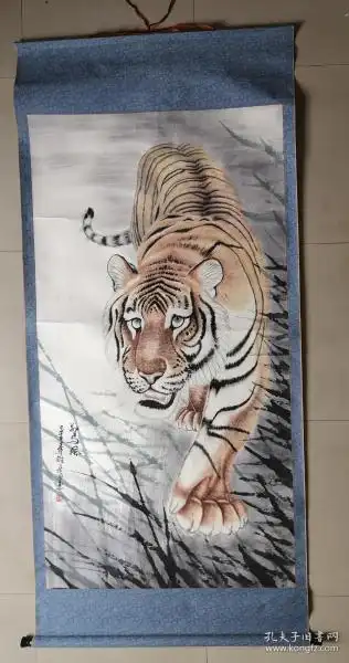 著名画家陈胜广,国画《虎》(手工装裱立轴)