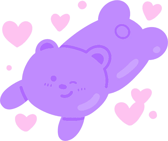 紫色熊贴纸