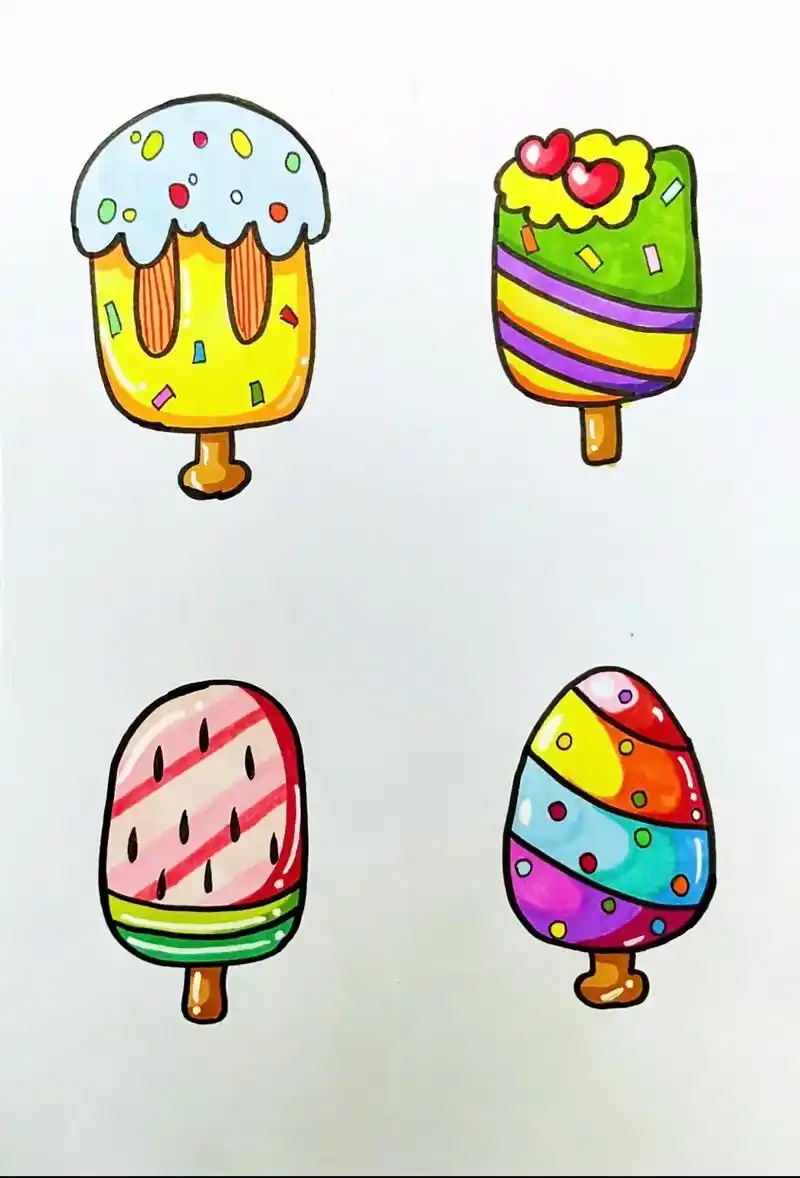 夏天来了,画一组好吃又好看的雪糕冰淇淋吧#简笔画 #一起学画 - 抖音