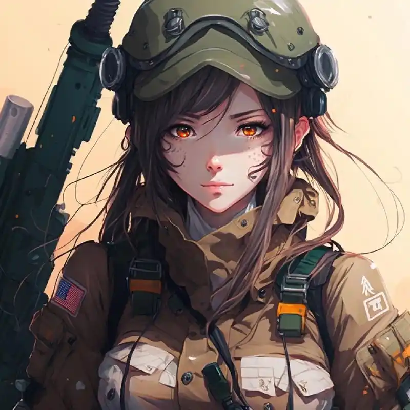 动漫风格的士兵女孩头像  	           	 动漫风格的士兵女孩