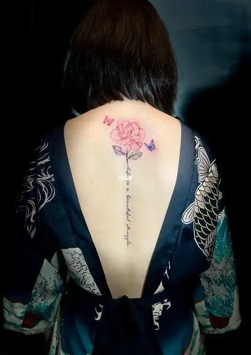 栀子花纹身设计