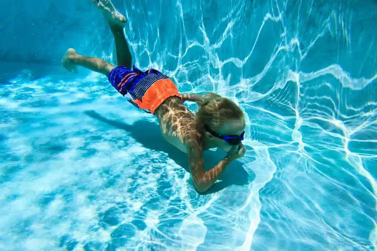 男孩,游泳,水下,小男孩,跳水,水潭