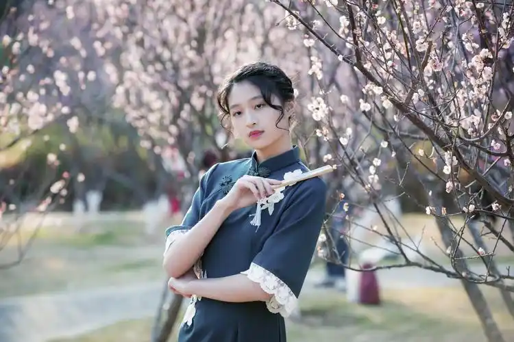 梅花-穿旗袍的女子