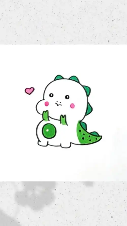 简笔画教程  #画画  #恐龙简笔画  #一起学画画  #零基础学画