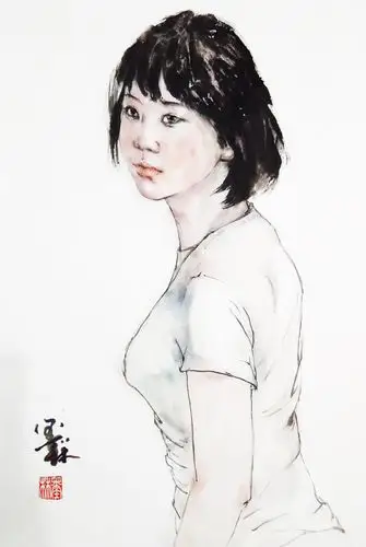 中国画人物写生系列_墨林人物画-站酷zcool