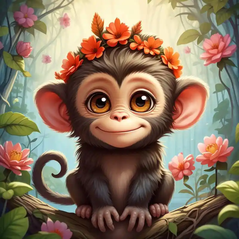 92小猴子头戴花环超可爱头像94