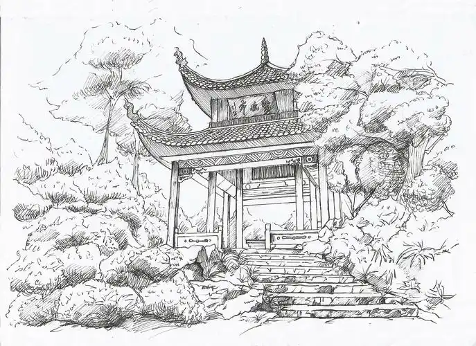 爱晚亭|纯艺术|绘画|小源加林_原创作品-站酷zcool