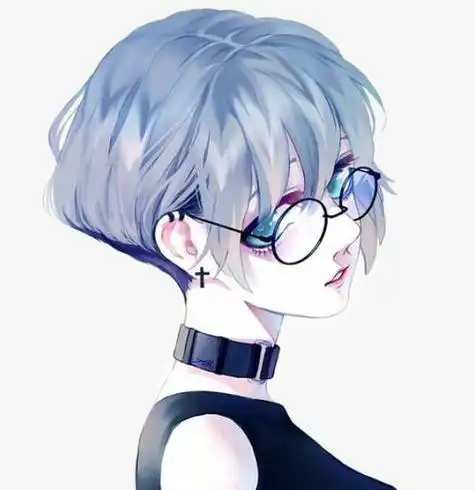 帅气短发女生卡通头像图片