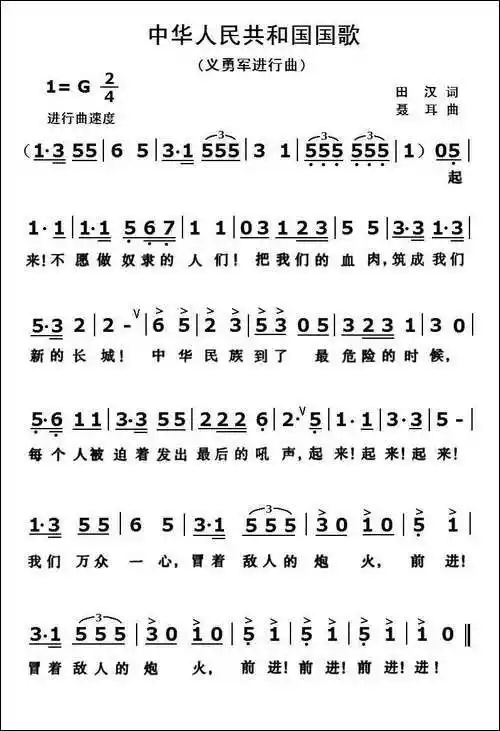 中华人民共和国国歌-义勇军进行曲