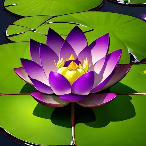 荷叶荷花头像紫色