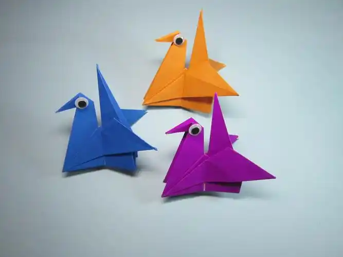 儿童手工折纸小鸟,一张纸折出像千纸鹤一样简单又漂亮的小鸟