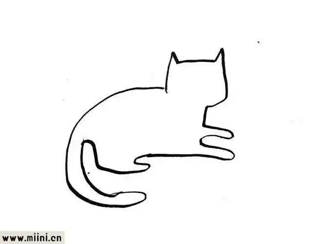 猫线条粗小清新简笔画
