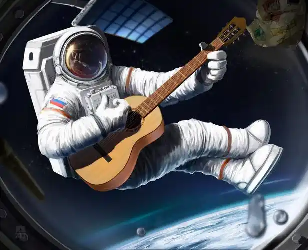 人物,宇航员,幽默,娱乐,音乐,吉他(astronaut,humor,guitar)壁纸图片