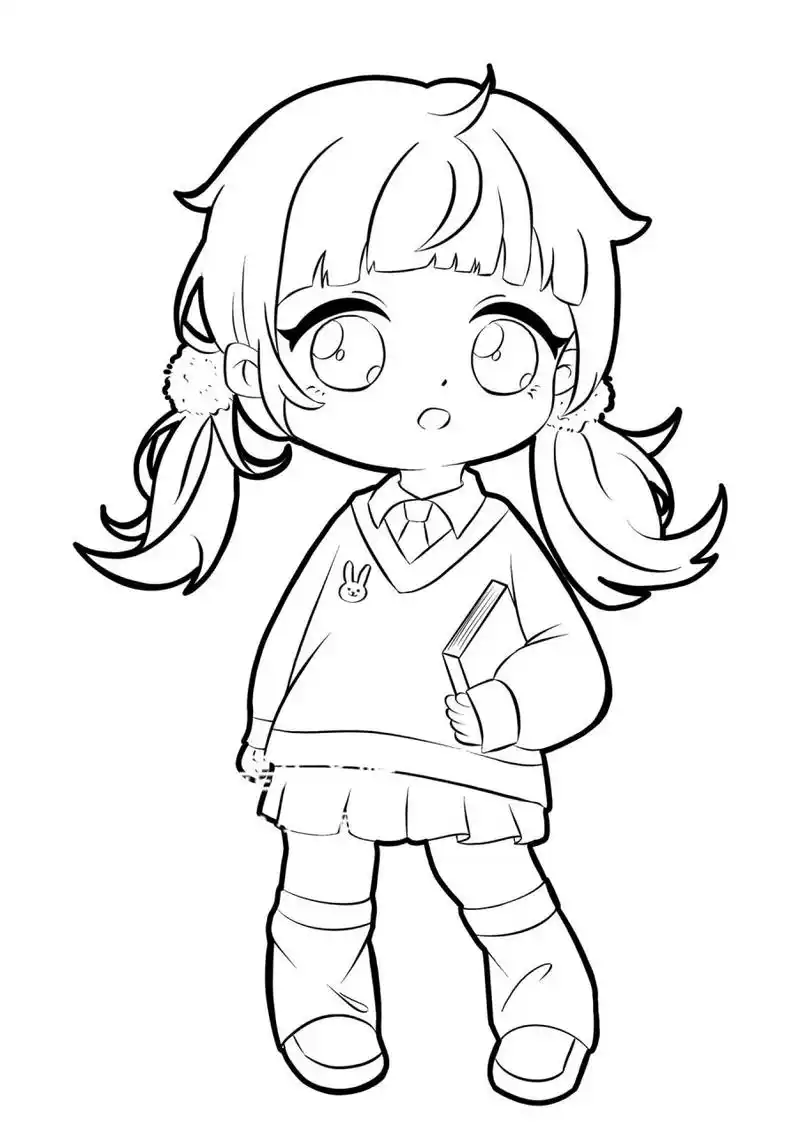 q版女生iq版素材	我真的是太喜欢蓝粉搭配啦