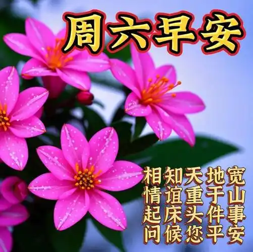 周六早上好最新版漂亮星期六早安祝福语表情图片大全问候语段句子