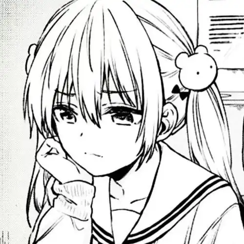 卡通头像漫画风女生头像黑白动漫头像