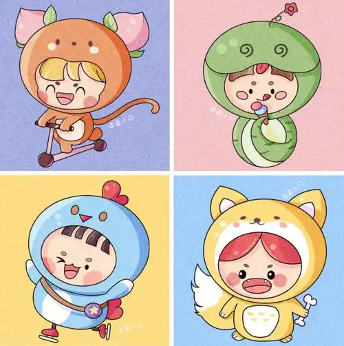 可爱卡通十二生肖情侣头像02