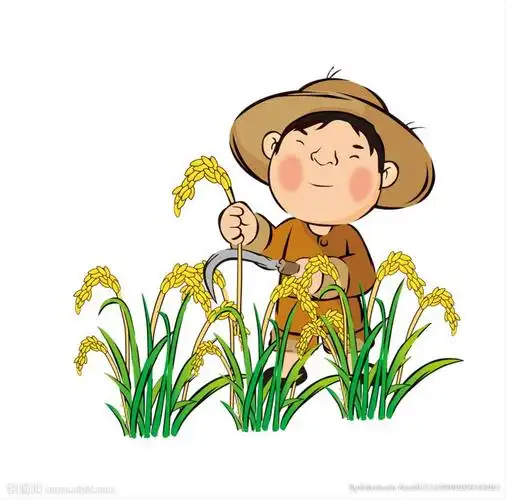卡通 农民 水稻 大米图片