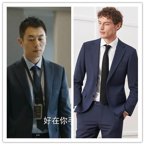 简言的夏冬朱亚文同款鸟眼纹西服男商务休闲正装韩版修身西装外套