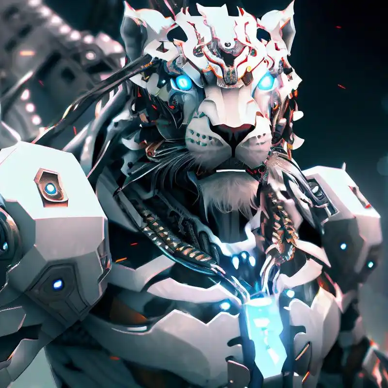 重金属十二生肖·机甲白虎丨ai插画