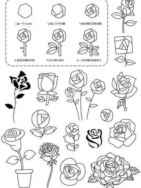 花素描简笔画小学