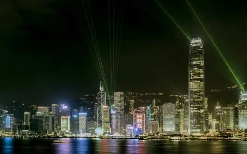 迷人的香港,城市夜景-回车桌面