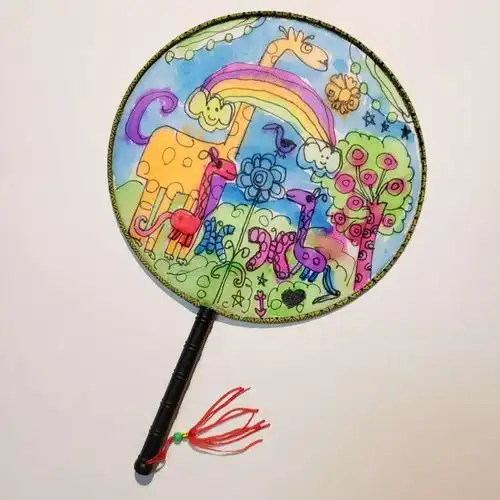 儿童心理画工作室暑假创意思维美术第七画《我的扇子》