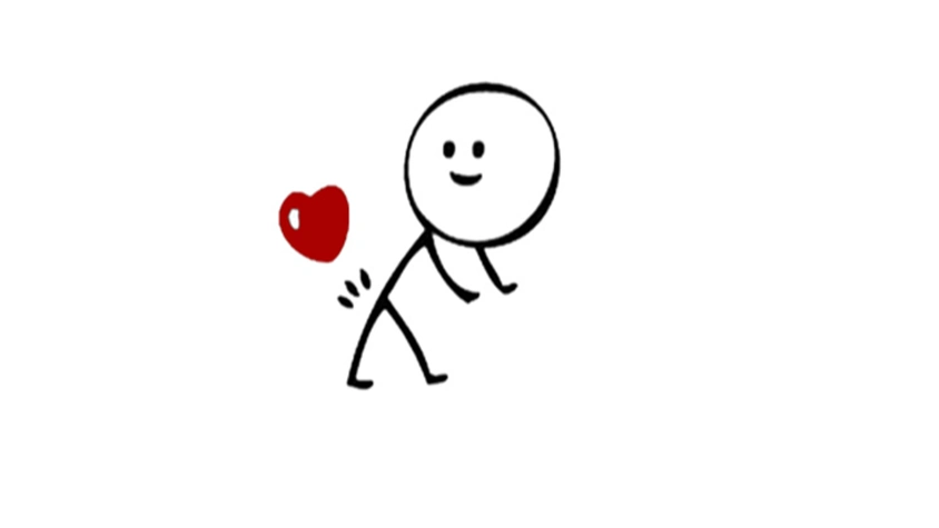 简笔画可爱小人比心