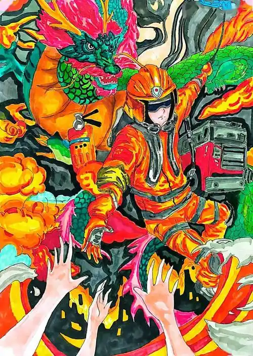 海西州第二届中小学消防主题绘画作品评比展获奖作品展(中学组)_指导