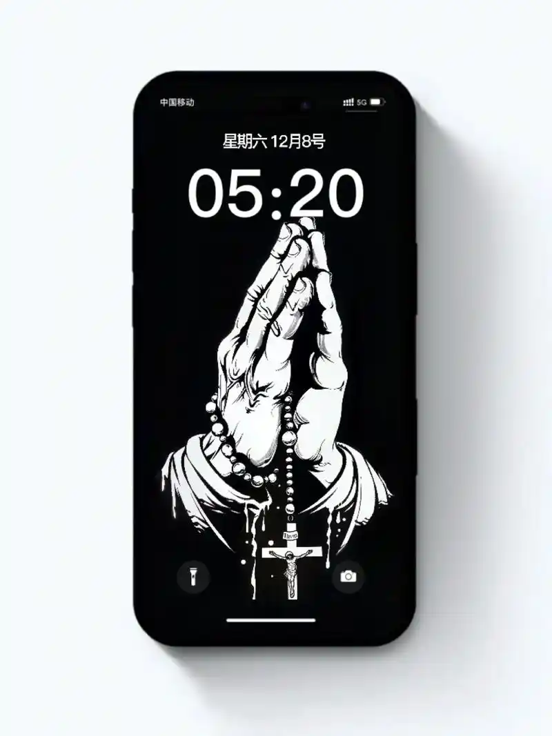 信仰之手黑色系简约个性高清壁纸锁屏.