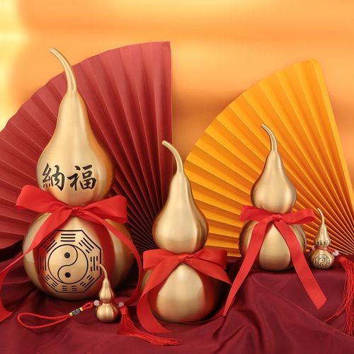 品丰黄铜葫芦开盖八卦铜葫芦装朱砂吉祥物挂件工艺品茶宠家居摆件