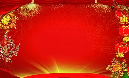 新春红色喜庆舞台展板背景素材