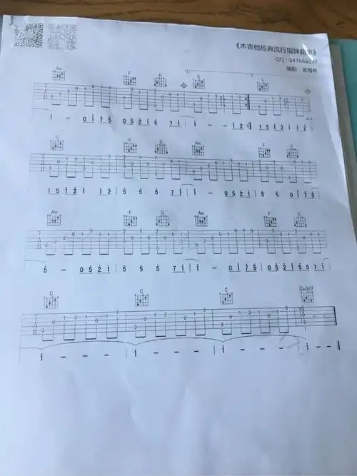 求谱制谱流行的云吉他谱,其中和弦用"53231323"来谈,六线谱是指弹.