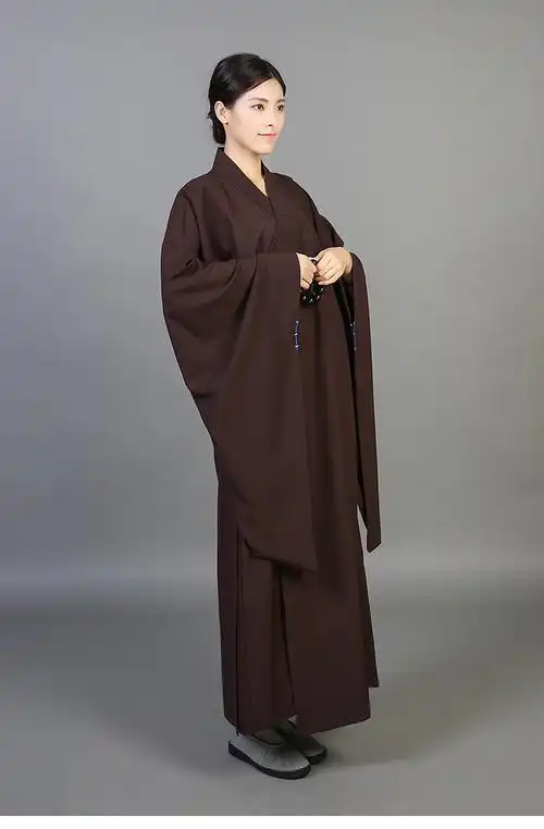 佛教台湾麻纱春夏僧服海清居士服男女海青长衫长袍大褂和尚衣长褂