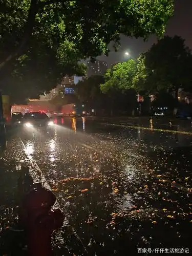 杭州最高峰暴雨如注