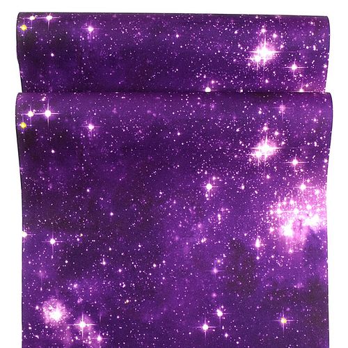 墙纸天花板3d立体卧室星球梦幻图案顶纸吊顶房顶ktv壁纸  紫色星空