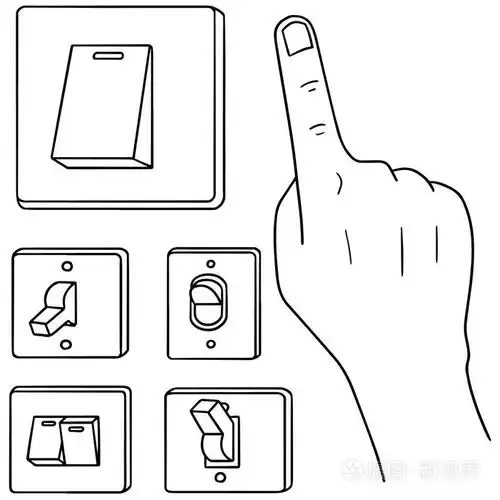 向量集的电气开关插画-正版商用图片1n2adz-摄图新视界