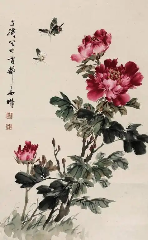 十大名家画牡丹 十大名家画牡丹作品欣赏紫藤国画