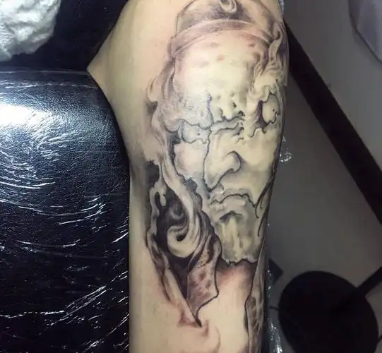 判官纹身图片_成品手臂传统人物鬼神纹身图案