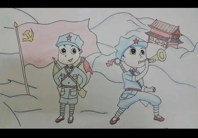 红军简笔画红军简笔画卡通人物